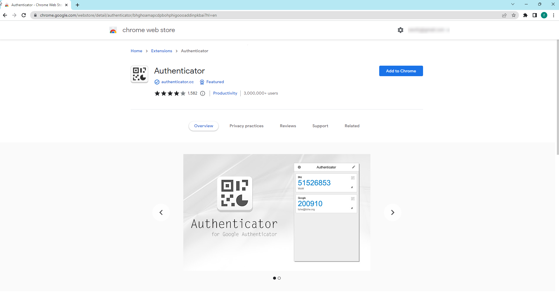 Authenticator Extension